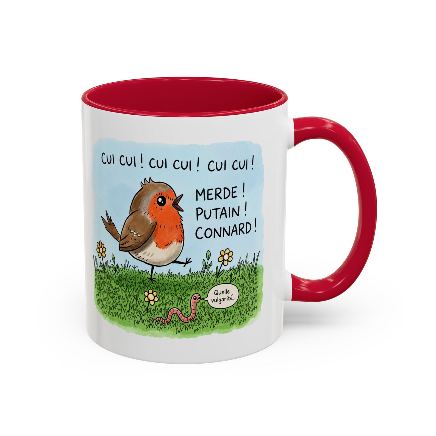 Tasse Cui Cui Merde Putain Connard – Mug Humour Oiseau Vulgaire – Cadeau Homme Femme 325ml