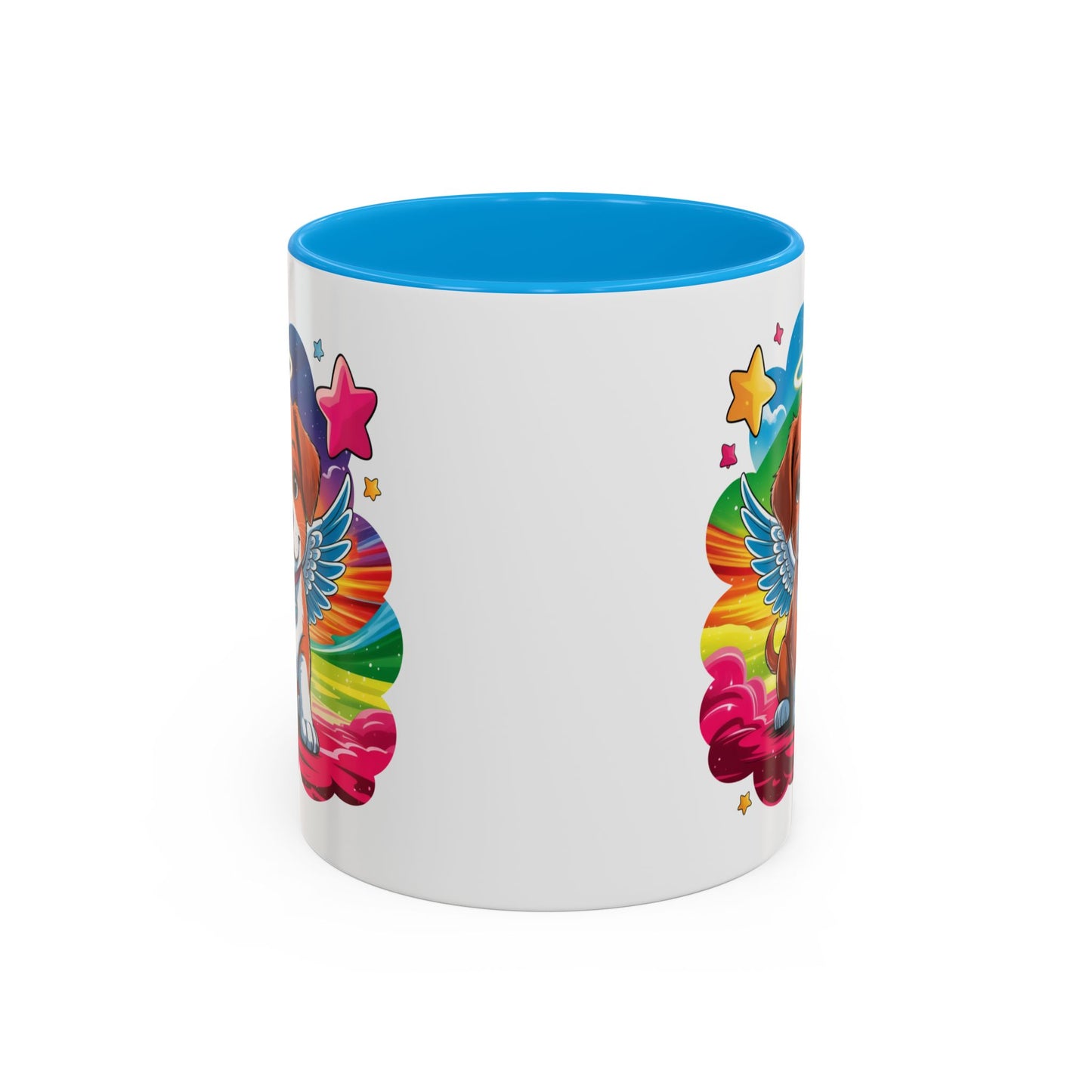 Mug Chiot Ange avec Ailes et Halo – Tasse Kawaii Colorée Cadeau Original Amoureux des Chiens – Céramique 325ml