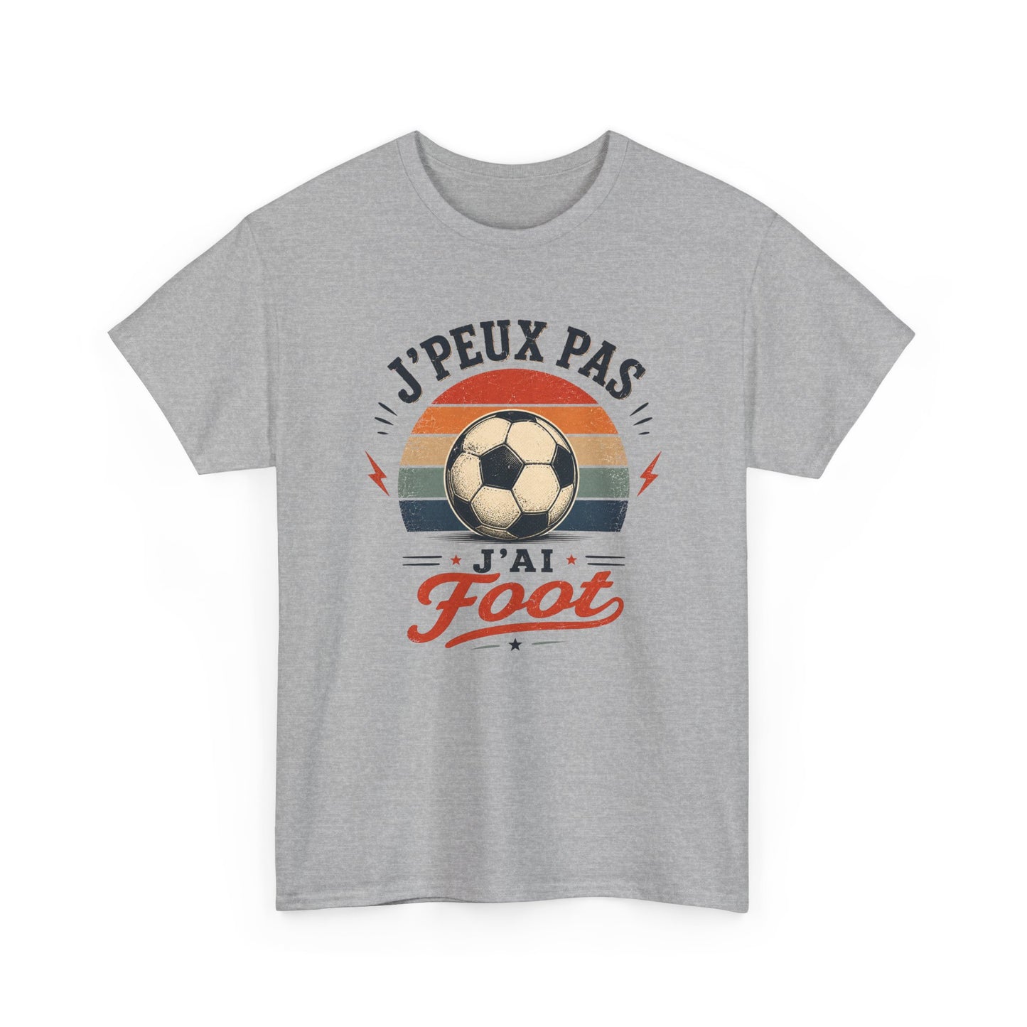 T-Shirt Football Homme Femme – J’Peux Pas J’Ai Foot – Tee Shirt Ballon Football Vintage Supporter Joueur Entraînement Match Cadeau Passion Football
