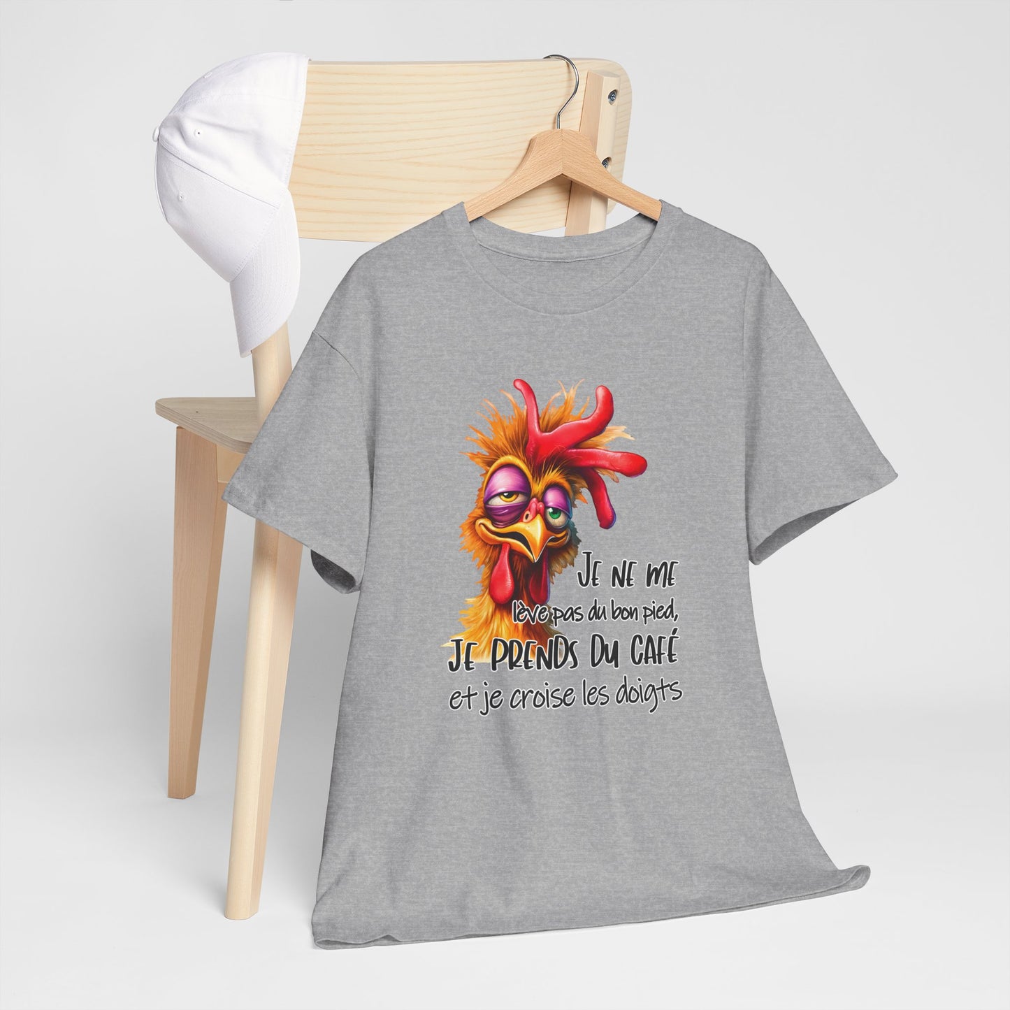 Tee Shirt Je Ne Me Lève Pas Du Bon Pied Je Prends Du Café Et Je Croise Les Doigts – T-Shirt Humour Homme Femme