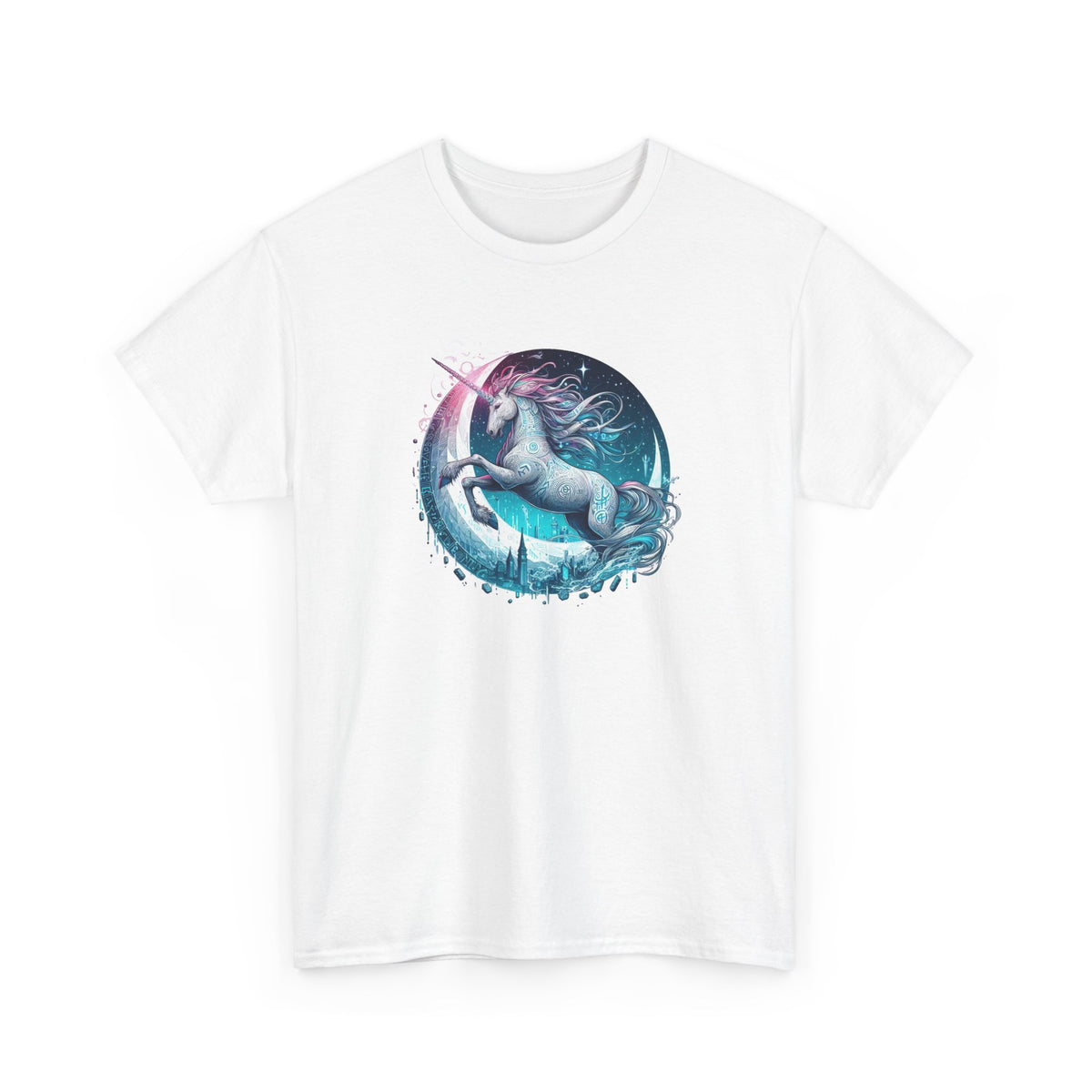Tee Shirt Licorne Mystique Homme Femme – T-Shirt Licorne Lune Étoiles – Univers Fantastique Magique – Idée Cadeau Originale