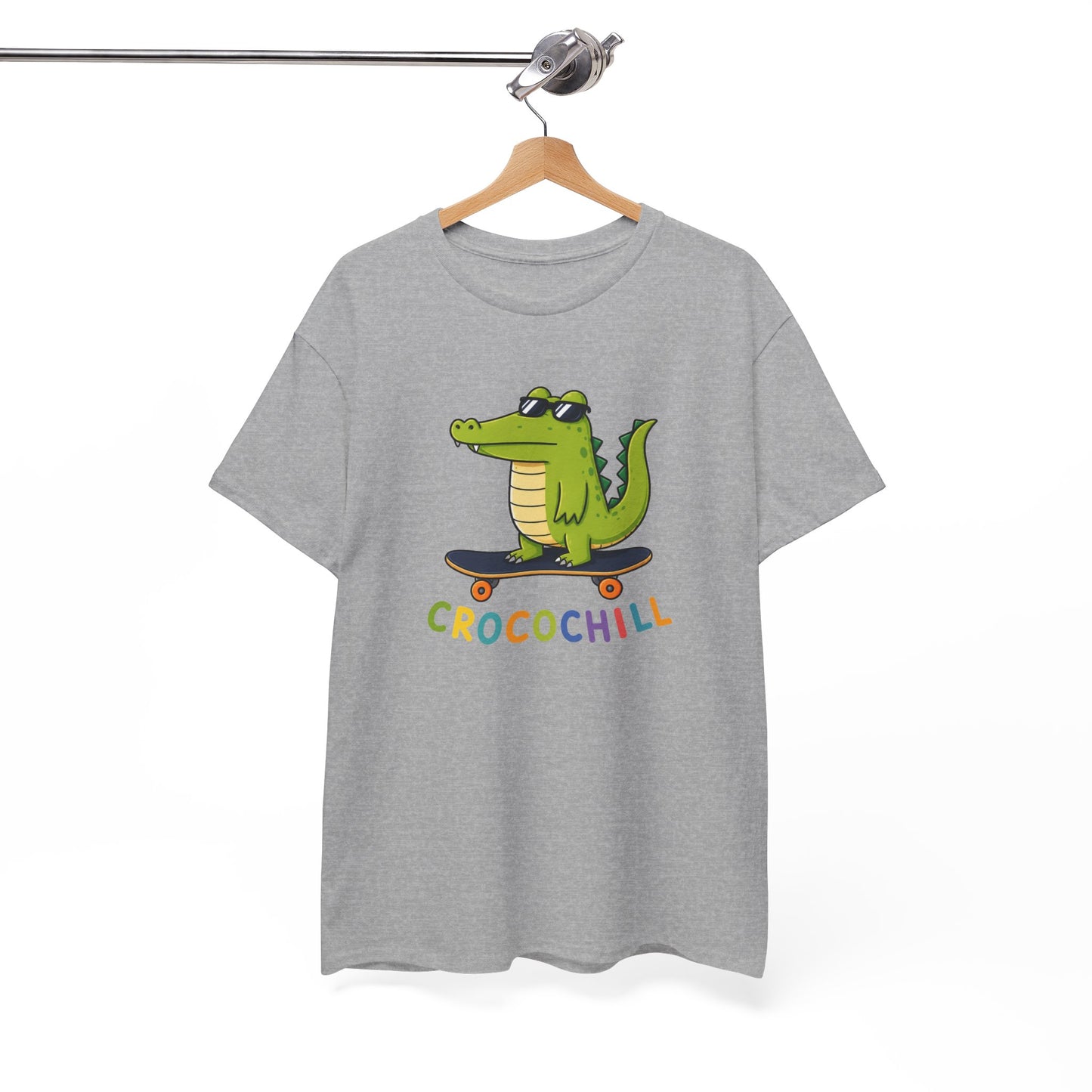 Tee Shirt Crocodile Skateboard Homme et Femme – Croco Chill – T-Shirt Humour Animal