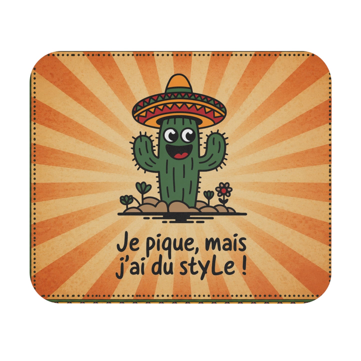 Tapis de Souris 22x18cm Je Pique mais J'ai du Style Cactus Humour Sombrero Cadeau Homme Femme Bureau Gaming Décoration Originale