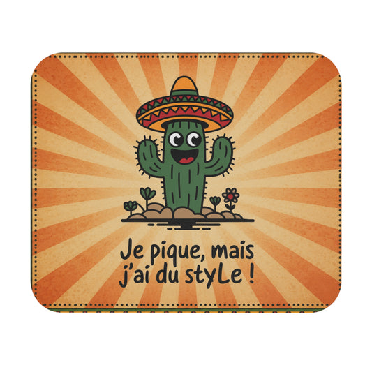 Tapis de Souris 22x18cm Je Pique mais J'ai du Style Cactus Humour Sombrero Cadeau Homme Femme Bureau Gaming Décoration Originale