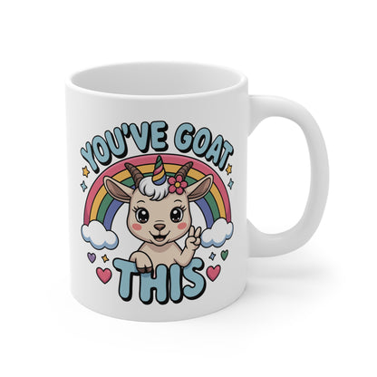 Tasse You’ve Goat This – Mug Chèvre Licorne Arc-en-Ciel – Cadeau Motivation Drôle 325ml