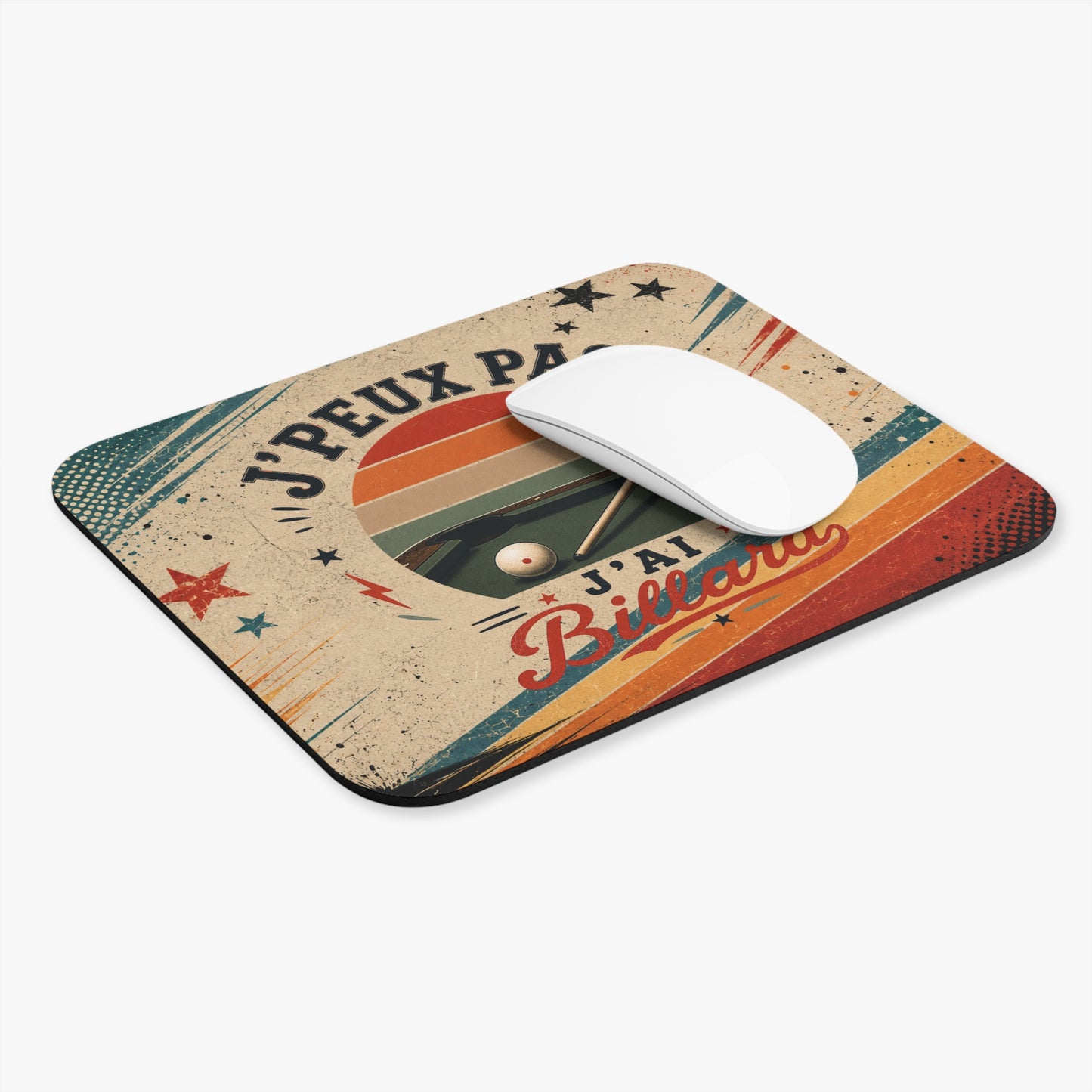 Tapis de Souris J'Peux Pas J'ai Billard Vintage – Cadeau Billard Homme et Femme – Accessoire Bureau Gamer Sport et Loisir Original