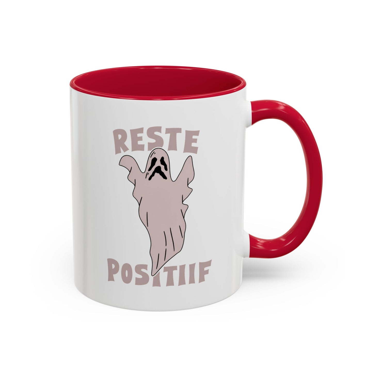 Mug Fantôme Humour – Tasse Halloween Positive – Cadeau Original Homme et Femme, Esprit Drôle Surnaturel Noir Bleu Rouge