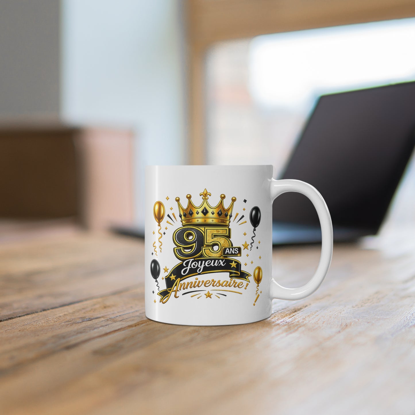 Mug Joyeux 95 Ans – Tasse Anniversaire 95 Ans – Cadeau Original pour Femme Homme – Idée Cadeau 95e Anniversaire