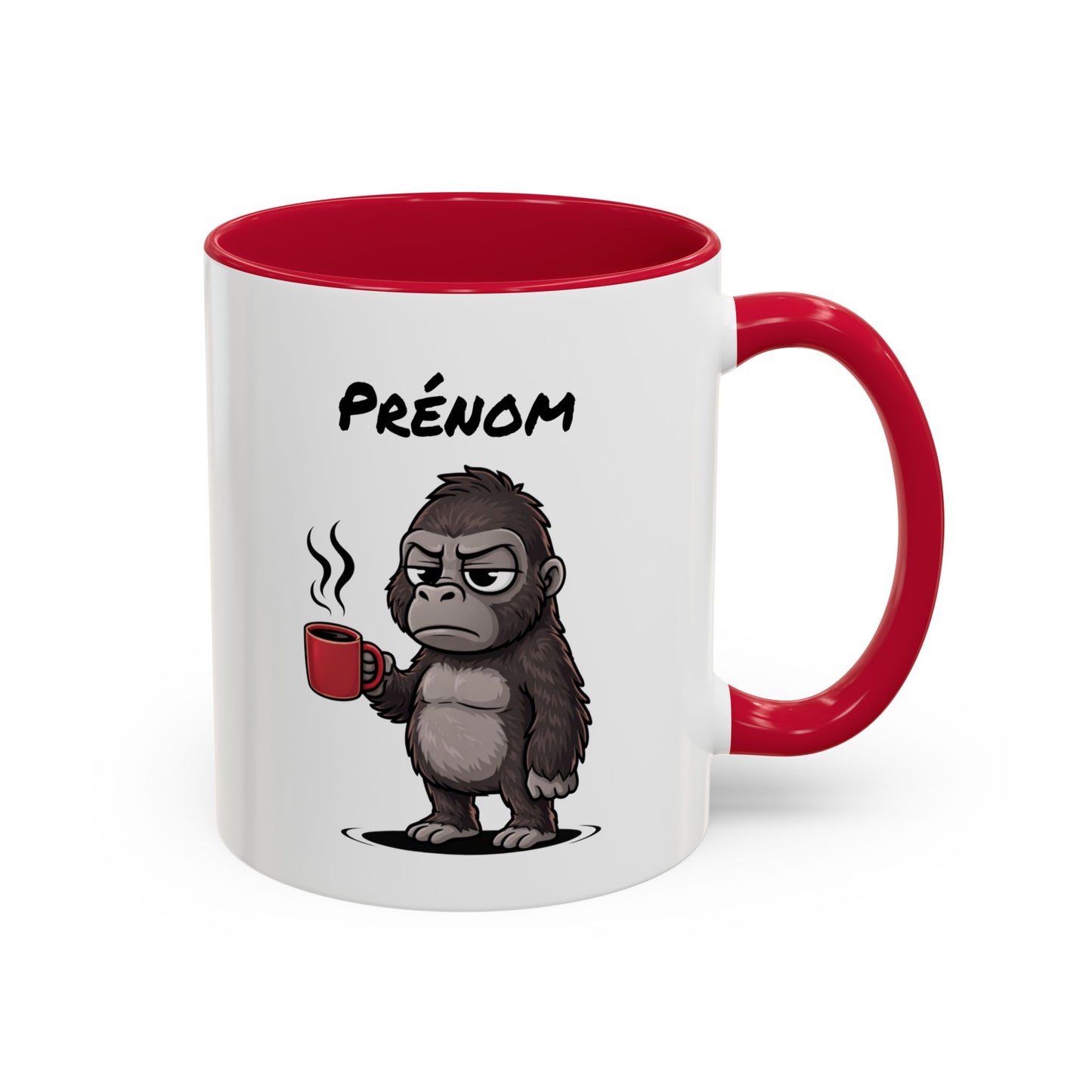 Mug Gorille Fatigué Personnalisable 325ml – Tasse Café Drôle Animal Humour Travail Bureau Réveil Difficile