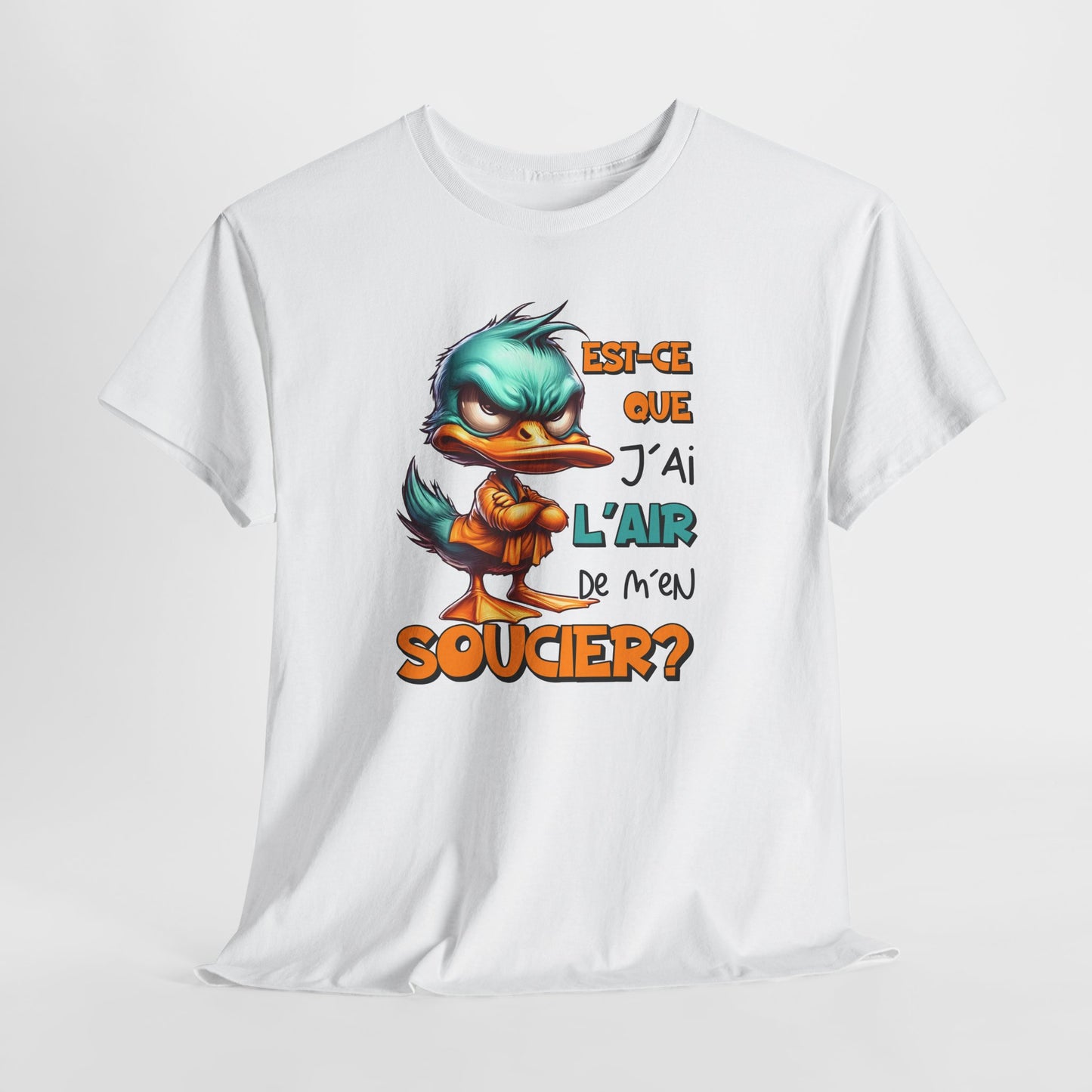 Tee Shirt Est-Ce Que J’Ai L’Air De M’En Soucier – T-Shirt Humour Canard Colérique – Cadeau Homme Femme Sarcasme Drôle
