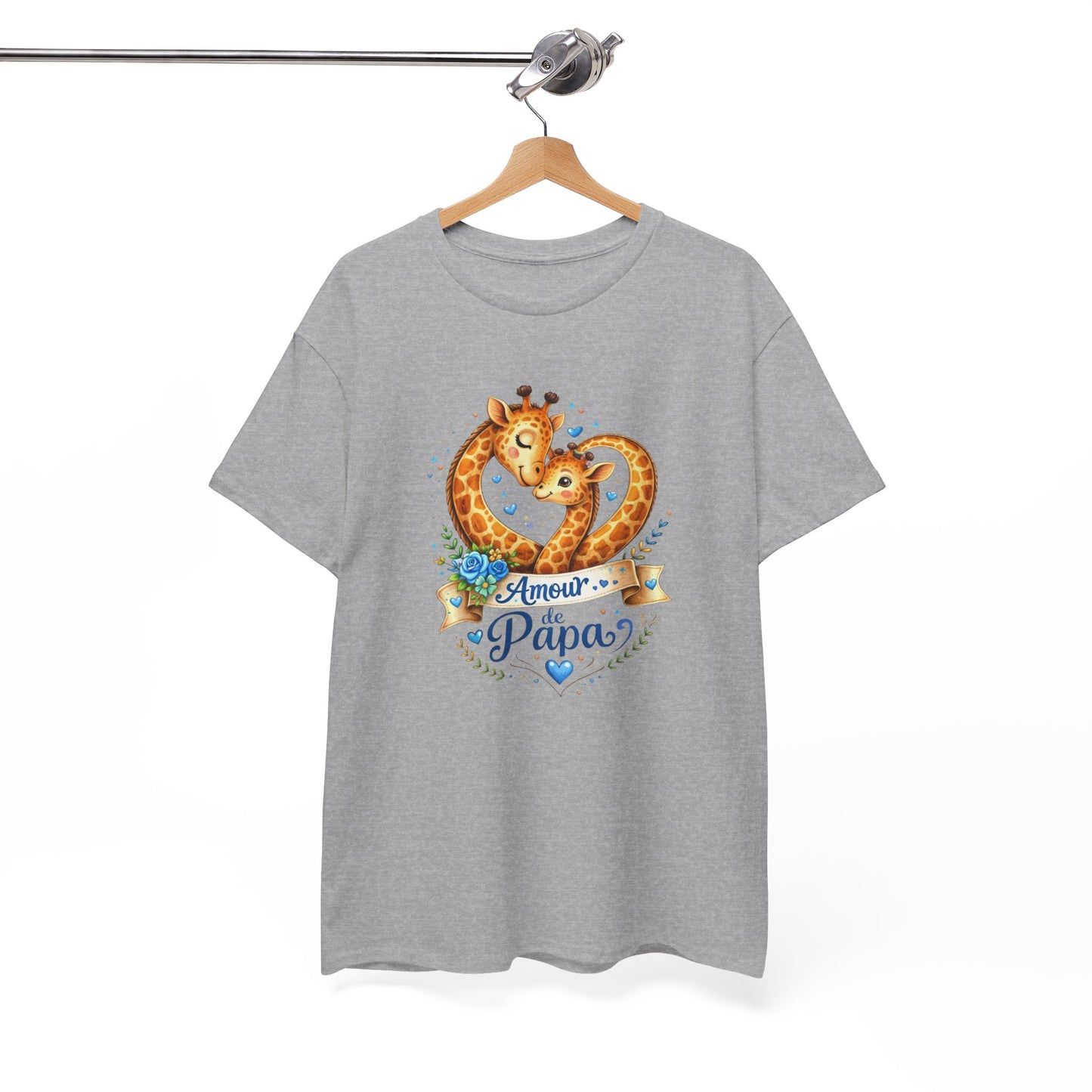 T-Shirt Amour de Papa Girafe – Design Mignon Père Enfant – Cadeau Fête des Pères