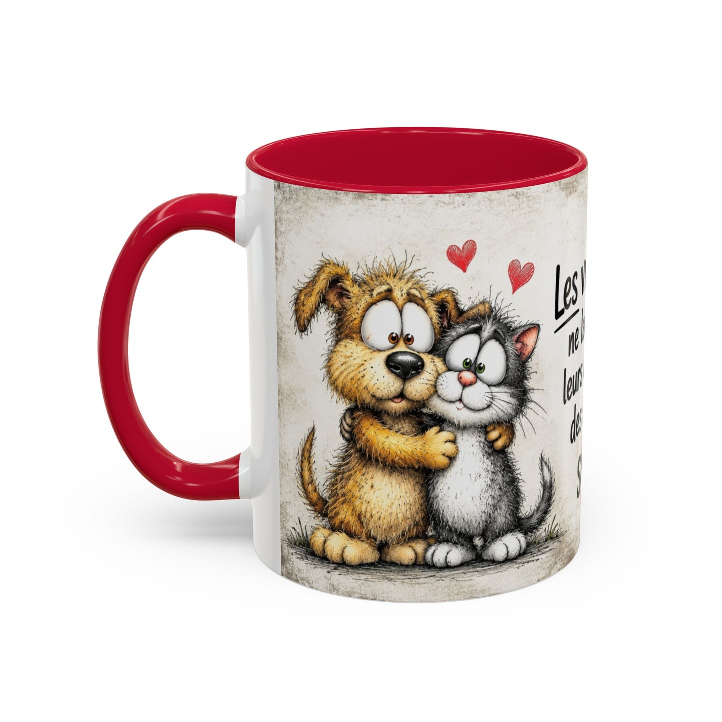 Tasse Humour Amitié Animaux Mignons – Les Vrais Amis Ne Laissent Pas Leurs Amis Faire Des Bêtises Seuls – Cadeau Ami 325ml