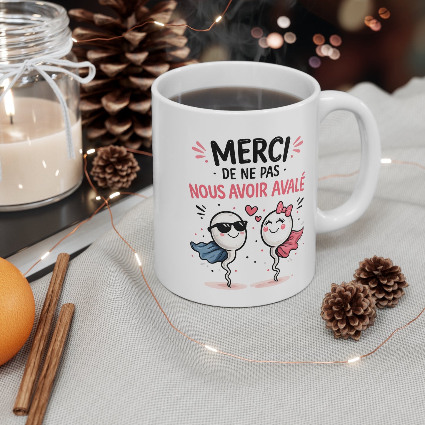 Tasse Merci De Ne Pas Nous Avoir Avalé – Mug Humour Fête des Mères – Cadeau Maman Femme 325ml