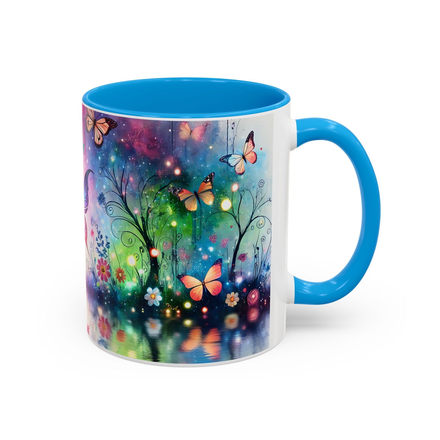Mug Fée Féérique Papillons – Tasse Fantasy Colorée avec Univers Magique et Lumières Enchantées – Cadeau Féerie 325ml