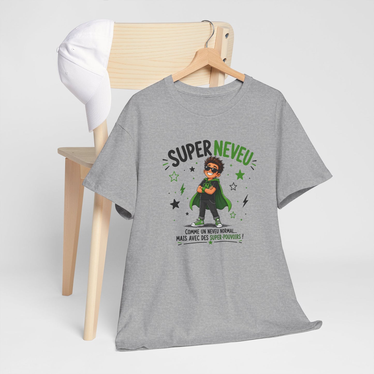 Tee Shirt Neveu Homme – Super Neveu Comme un Neveu Normal Mais Avec des Super-Pouvoirs – T-Shirt Humour Cadeau Original