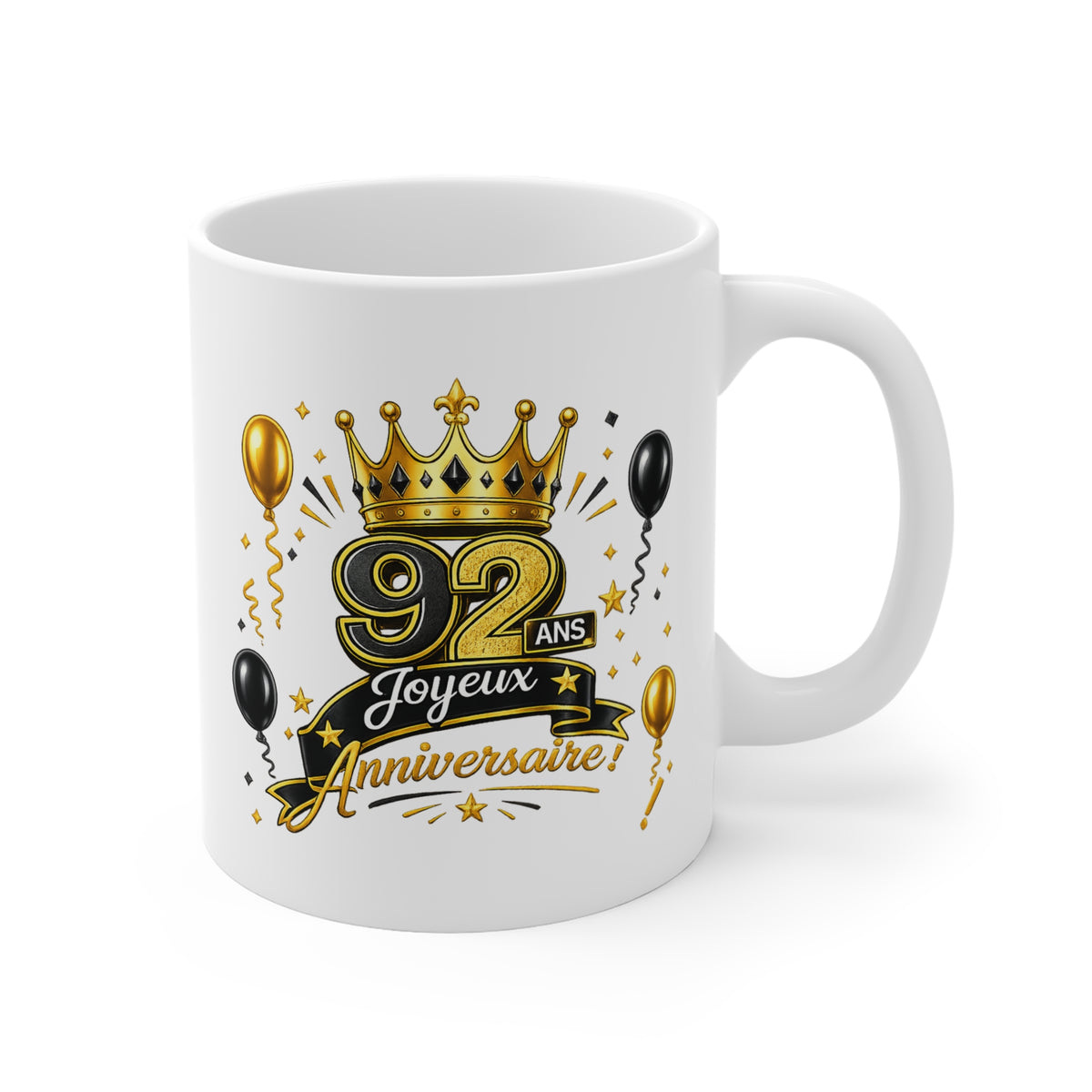 Mug Joyeux 92 Ans – Tasse Anniversaire 92 Ans – Cadeau Original pour Femme Homme – Idée Cadeau 92e Anniversaire