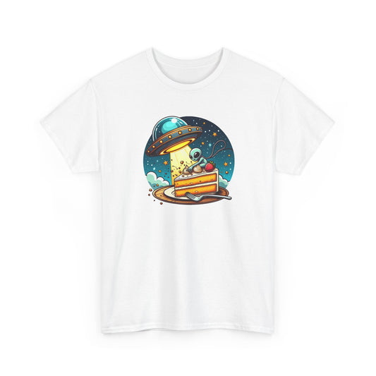Tee Shirt Alien Gourmand Homme Femme – T-Shirt Extraterrestre Gâteau Fraise OVNI – Espace Humour – Idée Cadeau Originale