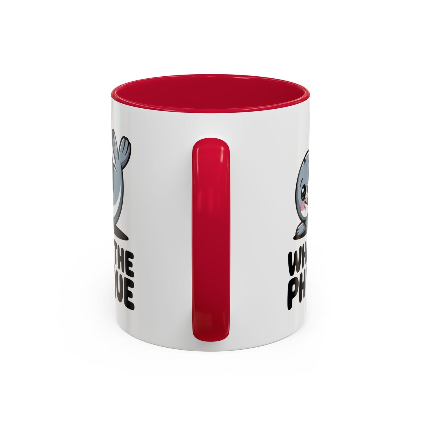 Tasse Phoque Drôle “What the Phoque” – Mug Humour Animal Mignon – Cadeau Original Fun Noir Bleu Rouge 325ml