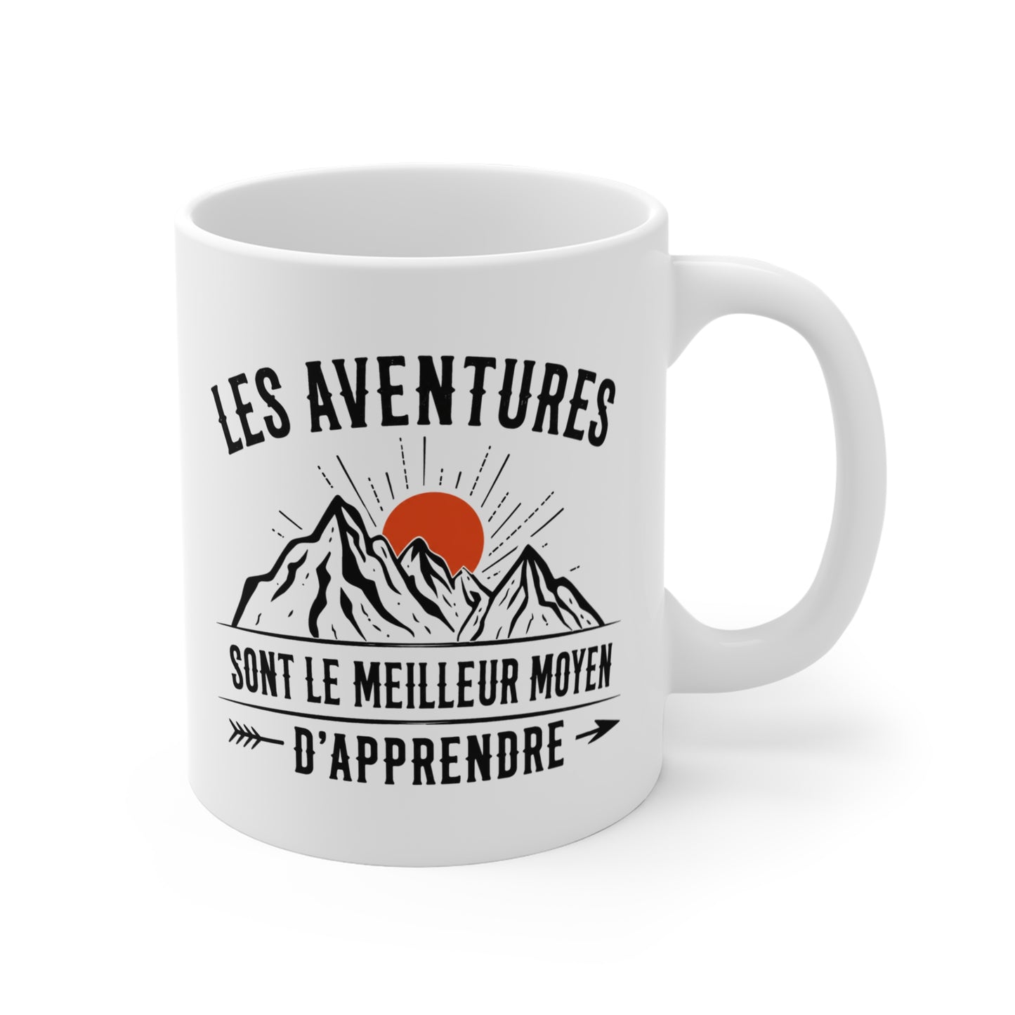Mug Aventure Homme et Femme – Tasse Montagne Nature Voyage Randonnée – Idée Cadeau Aventurier Randonneur Passion Plein Air Camping – 325 ml