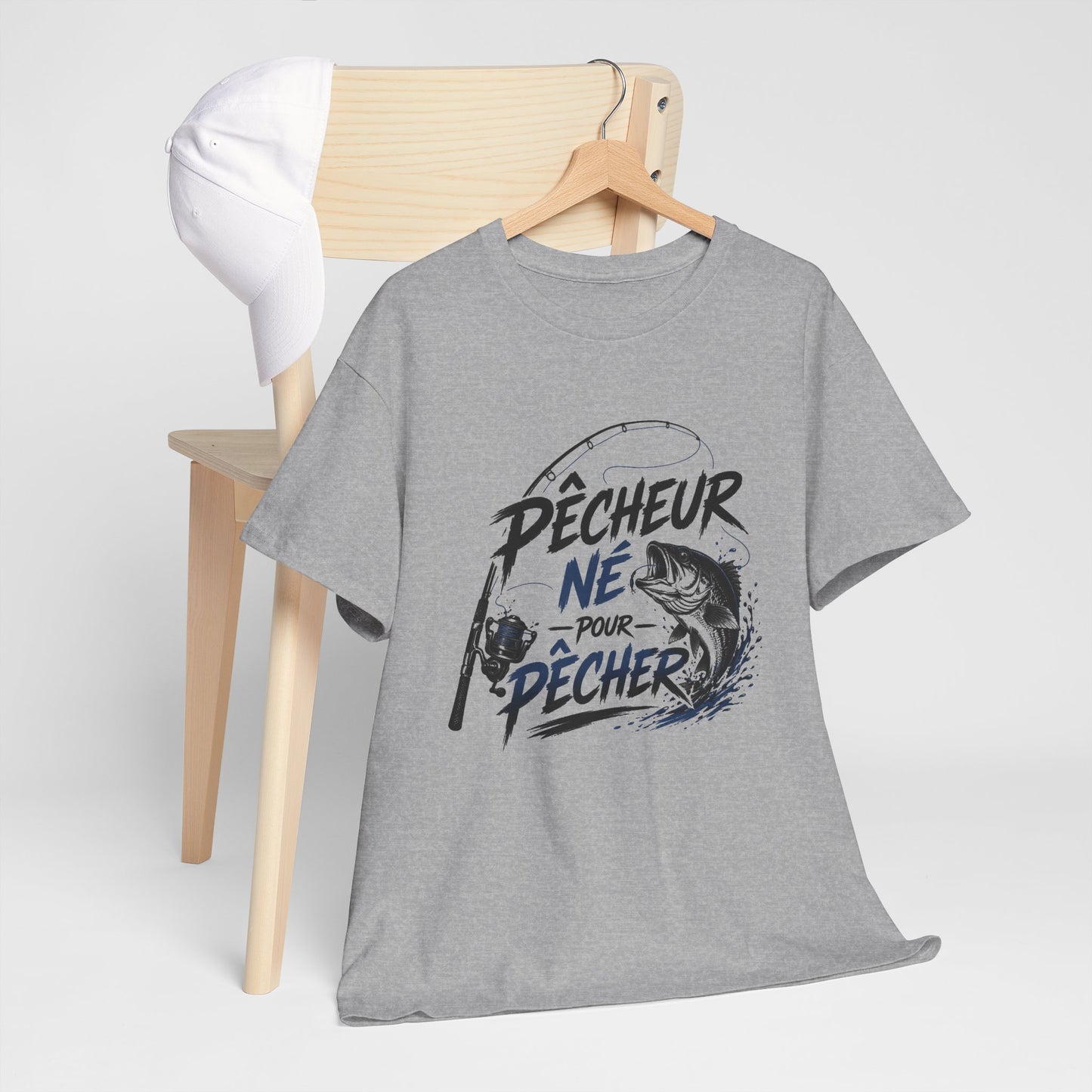 Tee Shirt Homme Pêcheur Pêche Sportive Cadeau Pêche Humour Passion Canne à Pêche Poisson Carnassier