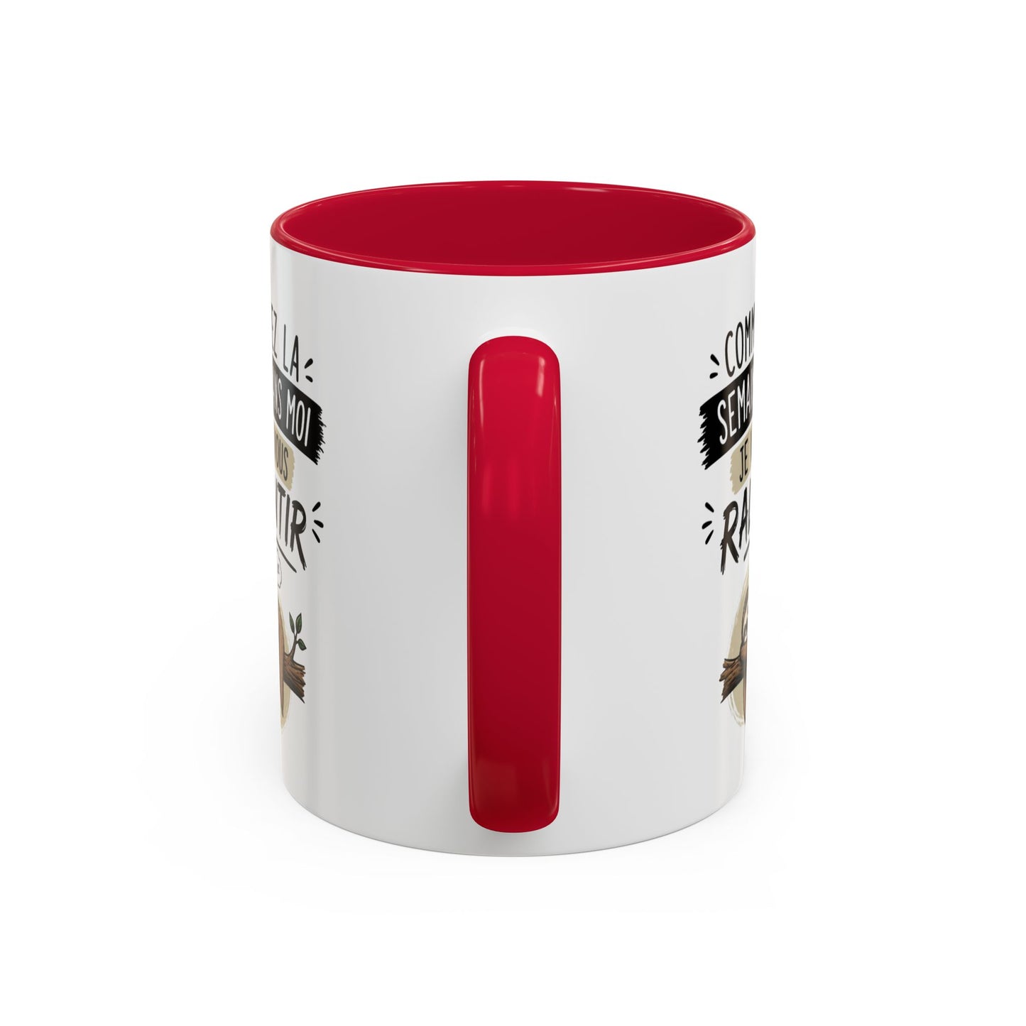 Mug Paresseux Drôle – “Commencez la Semaine Sans Moi” – Tasse Humour Bureau et Fatigue – Cadeau Original Homme Femme – Céramique 325ml Noir Bleu Rouge