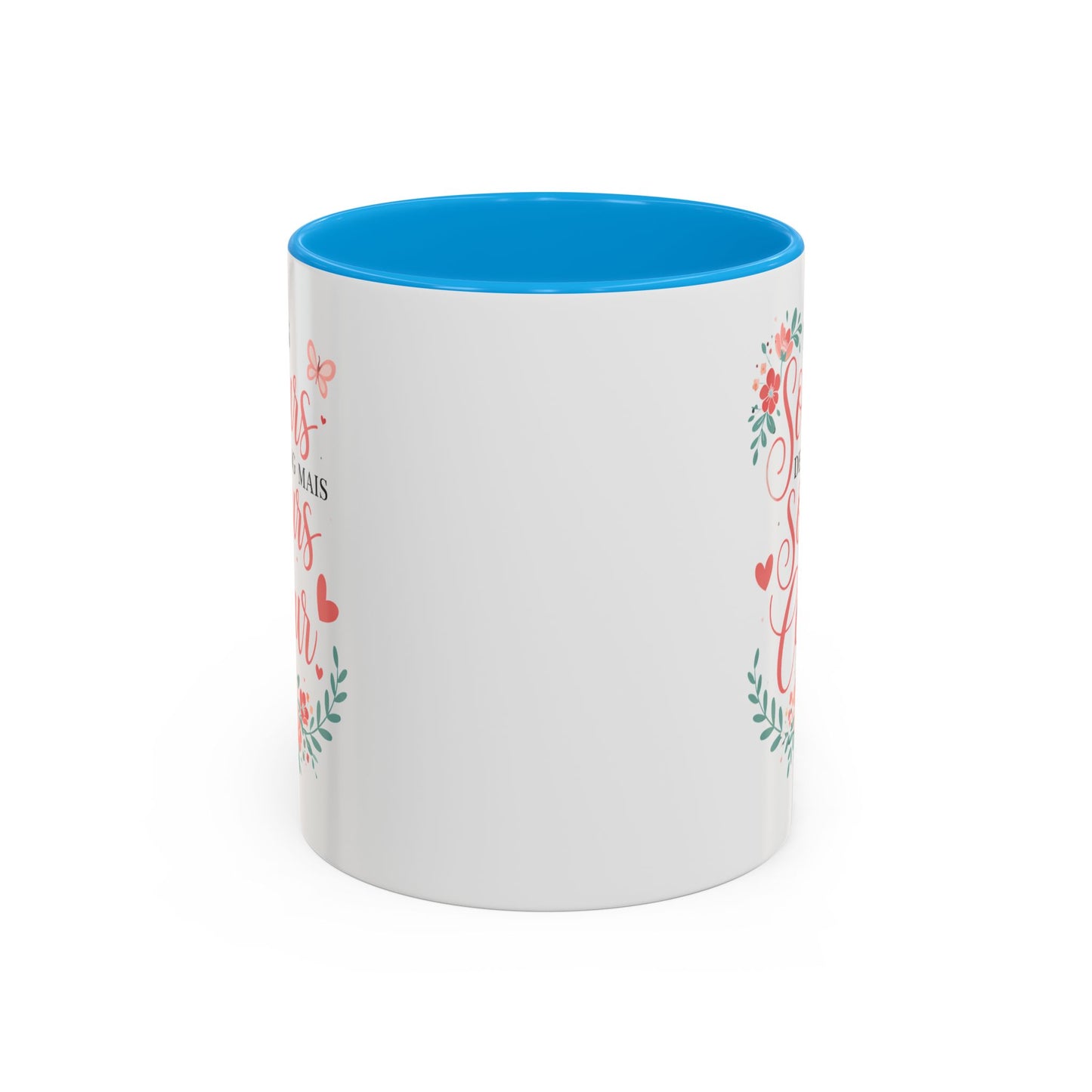 Tasse Sœurs de Cœur “Pas sœurs de sang mais sœurs de cœur” – Mug Cadeau Amitié Femme Floral Élégant