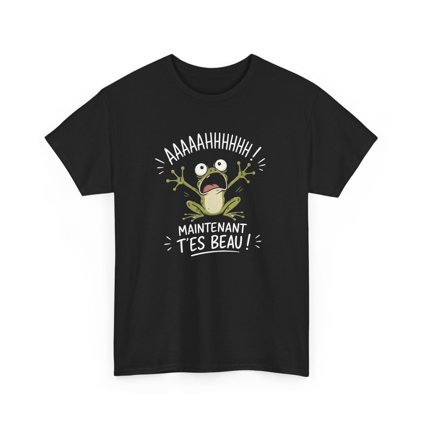T-Shirt Humoristique Grenouille – Maintenant T’es Beau Tee Shirt Humour Cadeau Drôle Blague Amis Idée Cadeau Original
