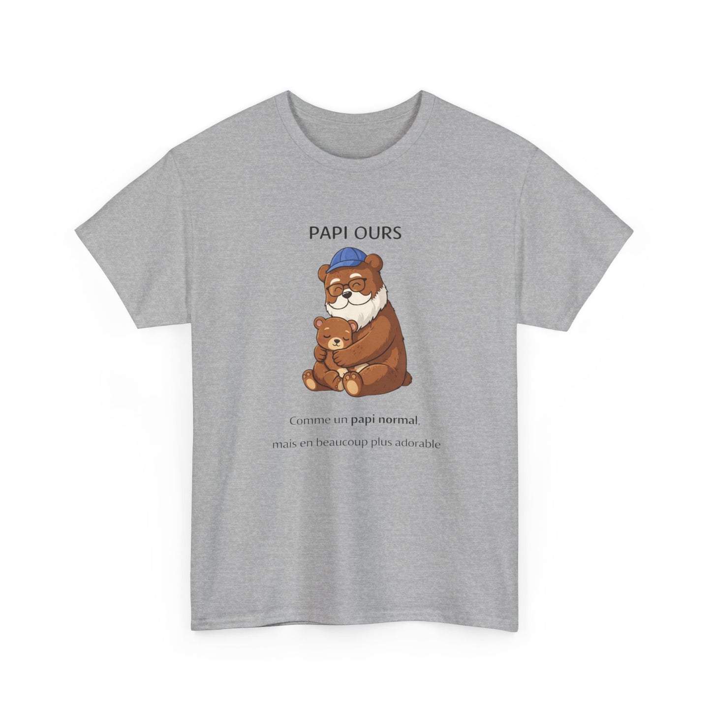 T-Shirt Papi Ours Mignon – Cadeau Papi Original – Tee Shirt Ours Amour Grand-Père