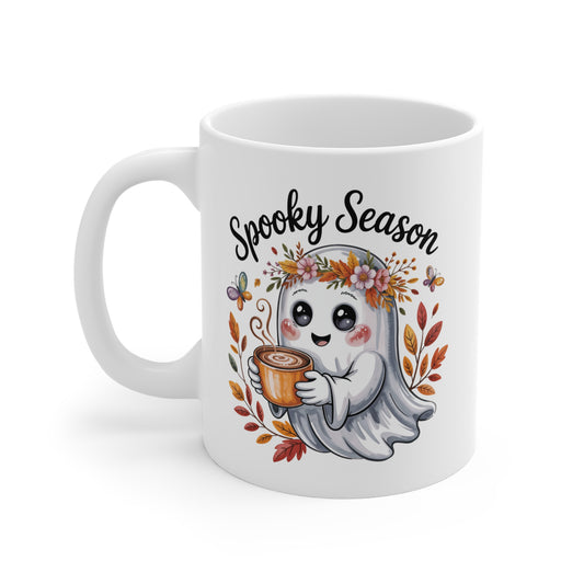 Tasse Spooky Season – Mug Fantôme Mignon Automne Halloween – Cadeau Original 325ml
