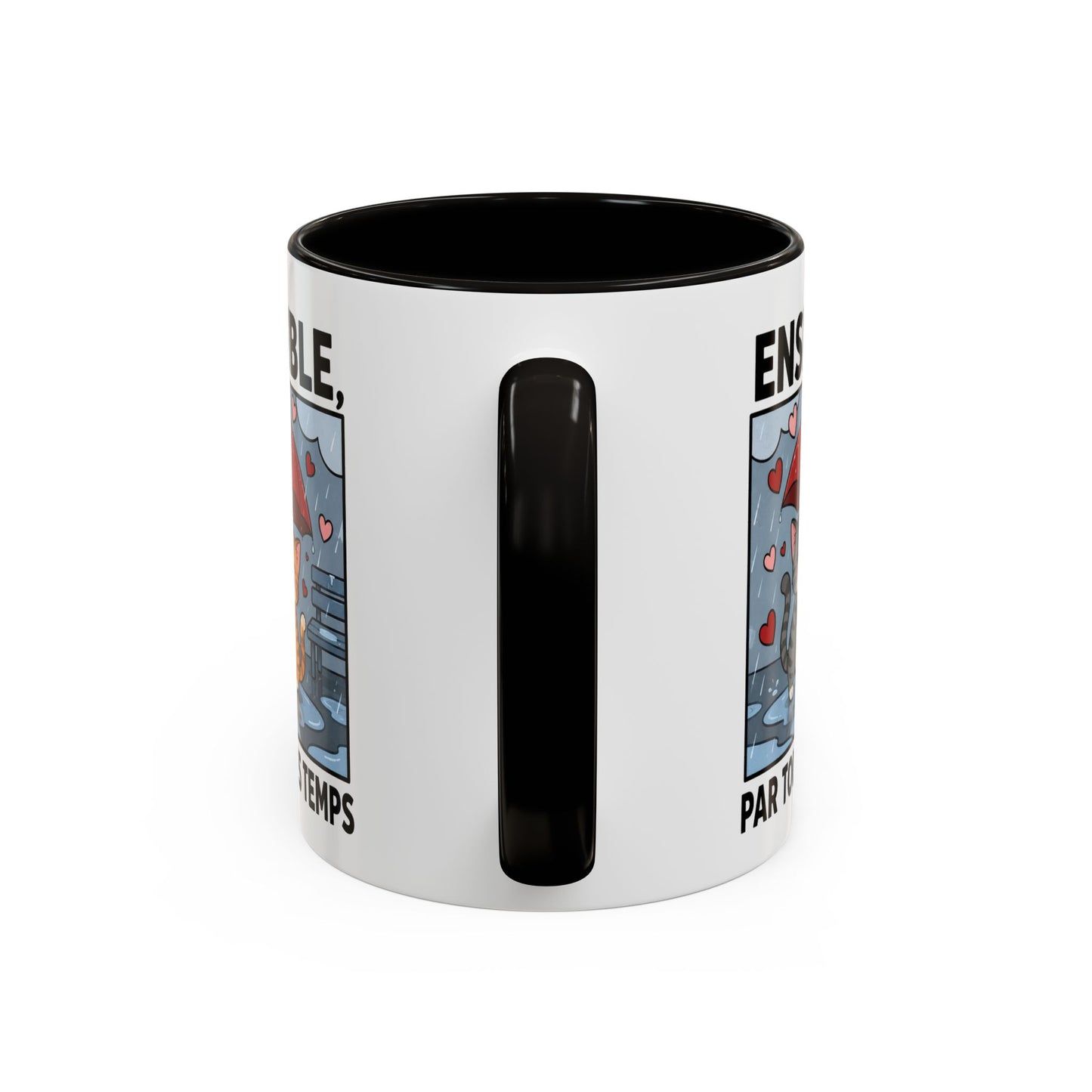 Tasse Ensemble Par Tous Les Temps – Mug Couple Chats Amoureux – Cadeau Saint-Valentin Homme Femme 325ml