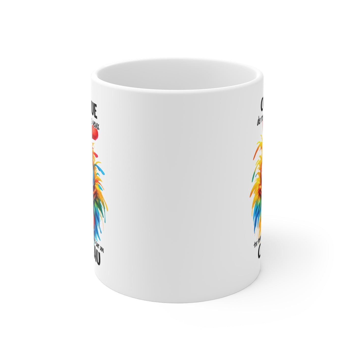 Tasse Continue De Rouler Des Yeux Tu Tomberas Peut-Être Sur Un Cerveau – Mug Humour Poulet Drôle – Cadeau Homme Femme 325ml