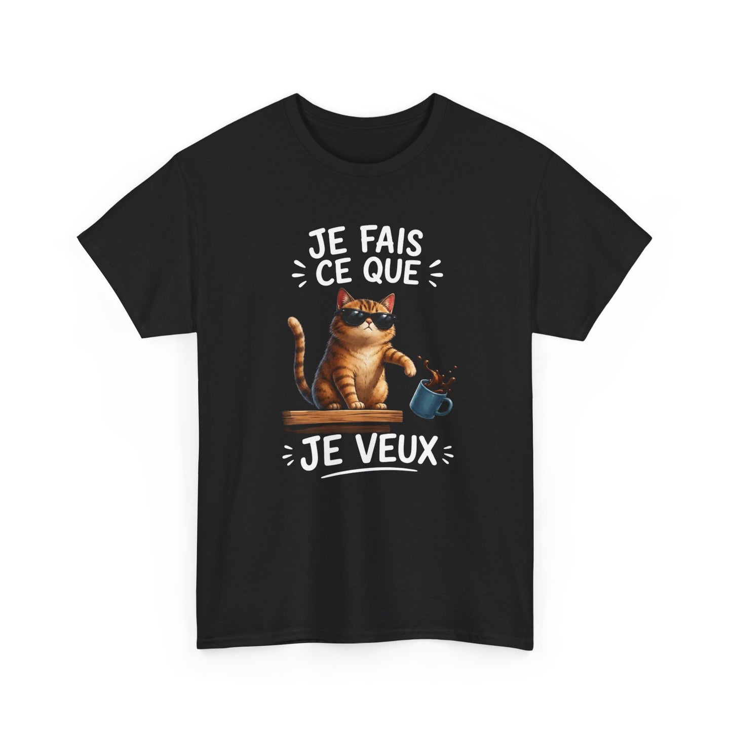 Tee-Shirt Je Fais Ce Que Je Veux – Chat Drôle Avec Lunettes – Cadeau Humour Homme Femme Adulte
