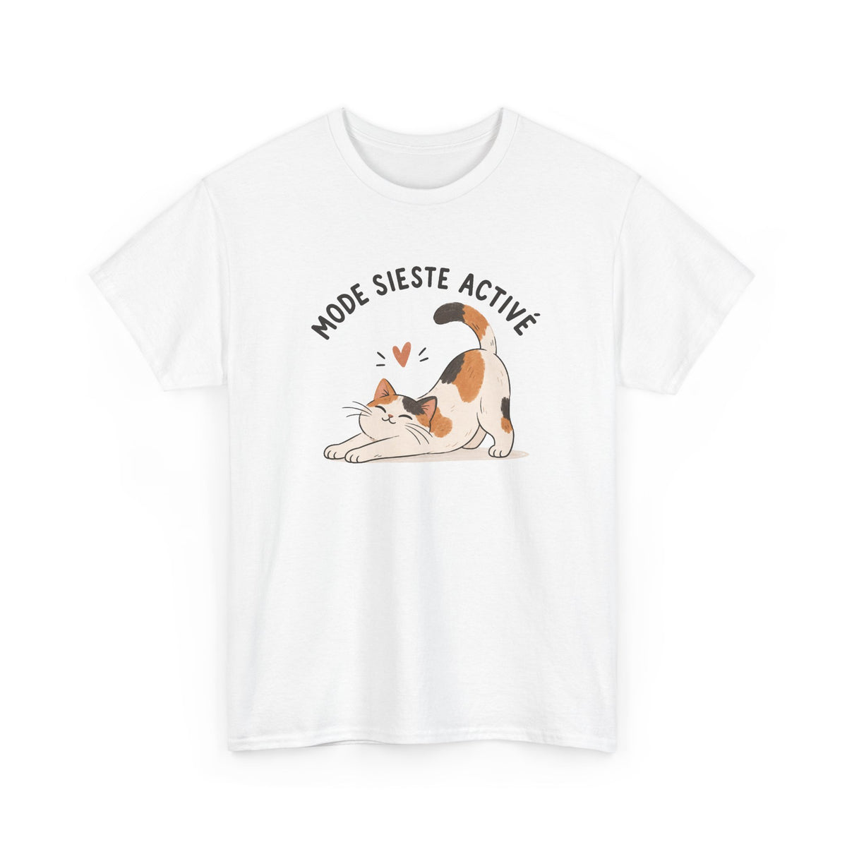 Tee Shirt Chat Homme Femme – Mode Sieste Activé – T-Shirt Humour Chat Amoureux des Chats Cadeau Original