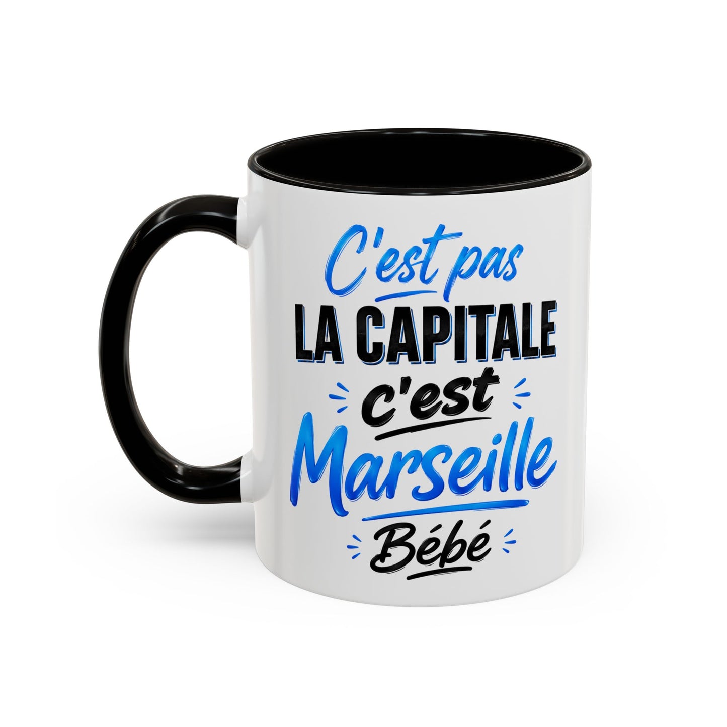 Tasse C’est Pas La Capitale C’est Marseille Bébé – Mug Humour Marseille – Cadeau Marseillais Original 325ml