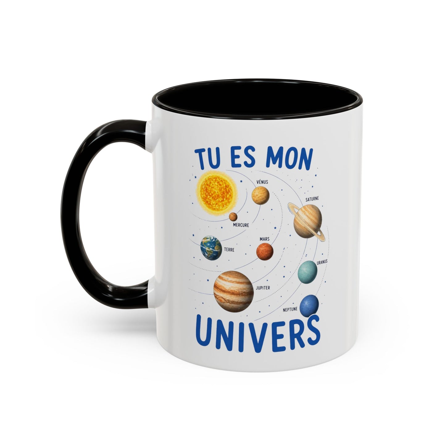 Mug Tu Es Mon Univers – Tasse Astronomie Romantique avec Planètes du Système Solaire – Cadeau Couple Original Homme Femme 325ml