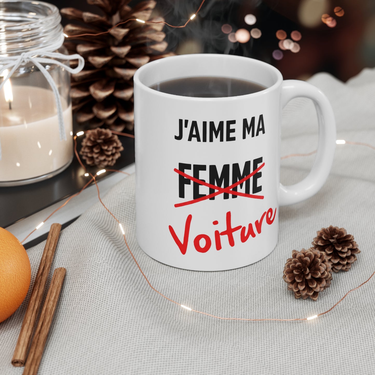 Tasse J’aime Ma Voiture – Mug Humoristique Passion Automobile – Cadeau Conducteur Fan de Voitures 325ml