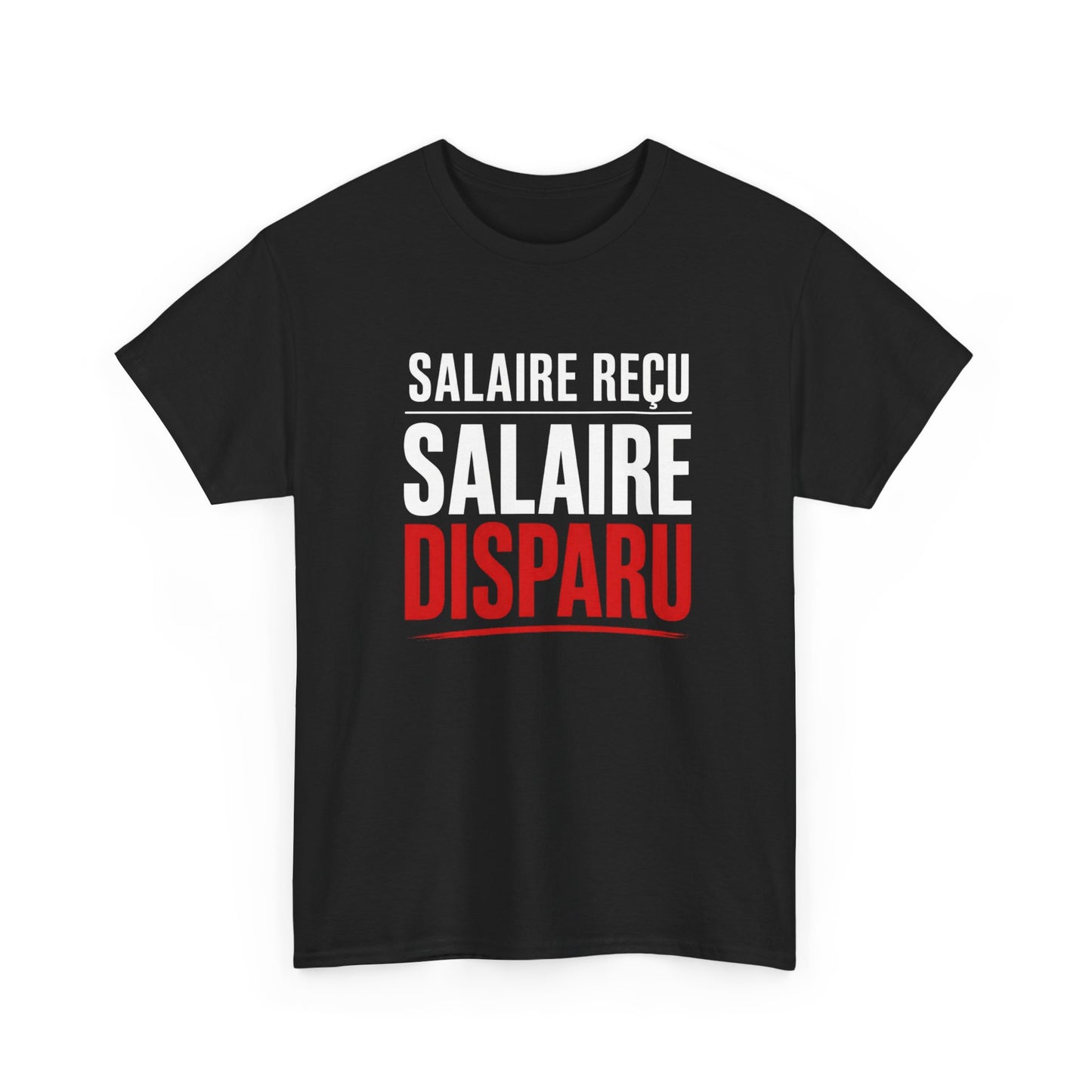 T-Shirt Humour Argent – Salaire Reçu Salaire Disparu – Tee Shirt Drôle Adulte Travail Fin de Mois Idée Cadeau