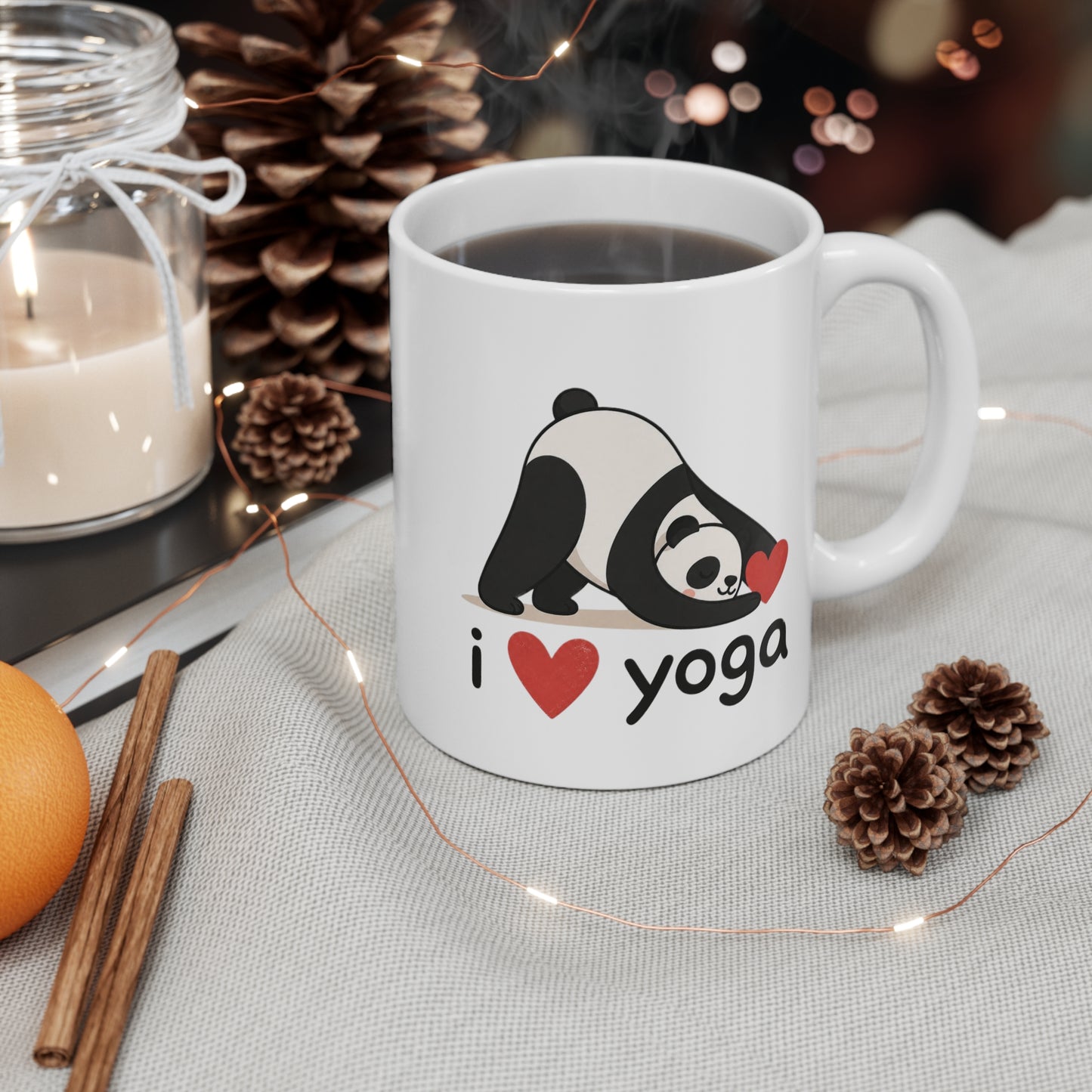 Tasse I Love Yoga – Mug Panda Yoga Kawaii – Cadeau Zen Bien-Être Femme Homme 325ml