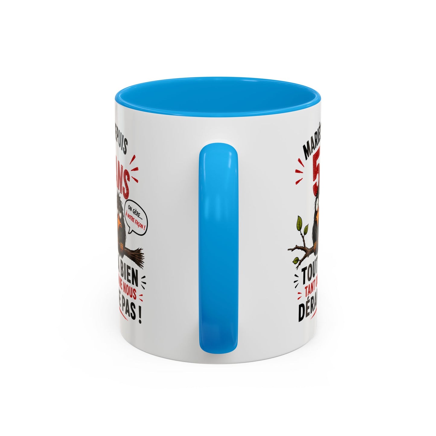Tasse Mariés Depuis 5 Ans – Mug Humour Anniversaire de Mariage Homme Femme – Cadeau Couple 5 Ans de Mariage 325 ml