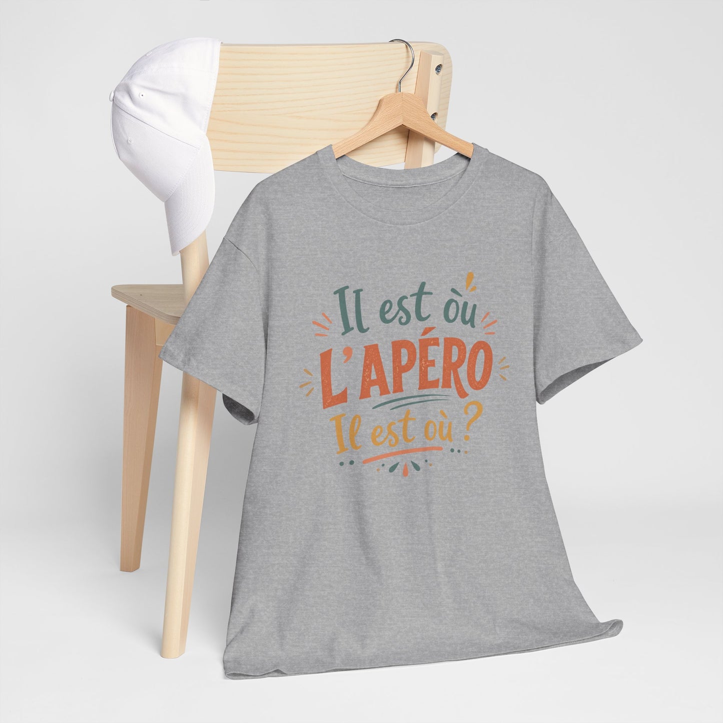 T-Shirt Humour Apéro Femme – Il Est Où L’Apéro – Cadeau Drôle Soirée Entre Copines Fête