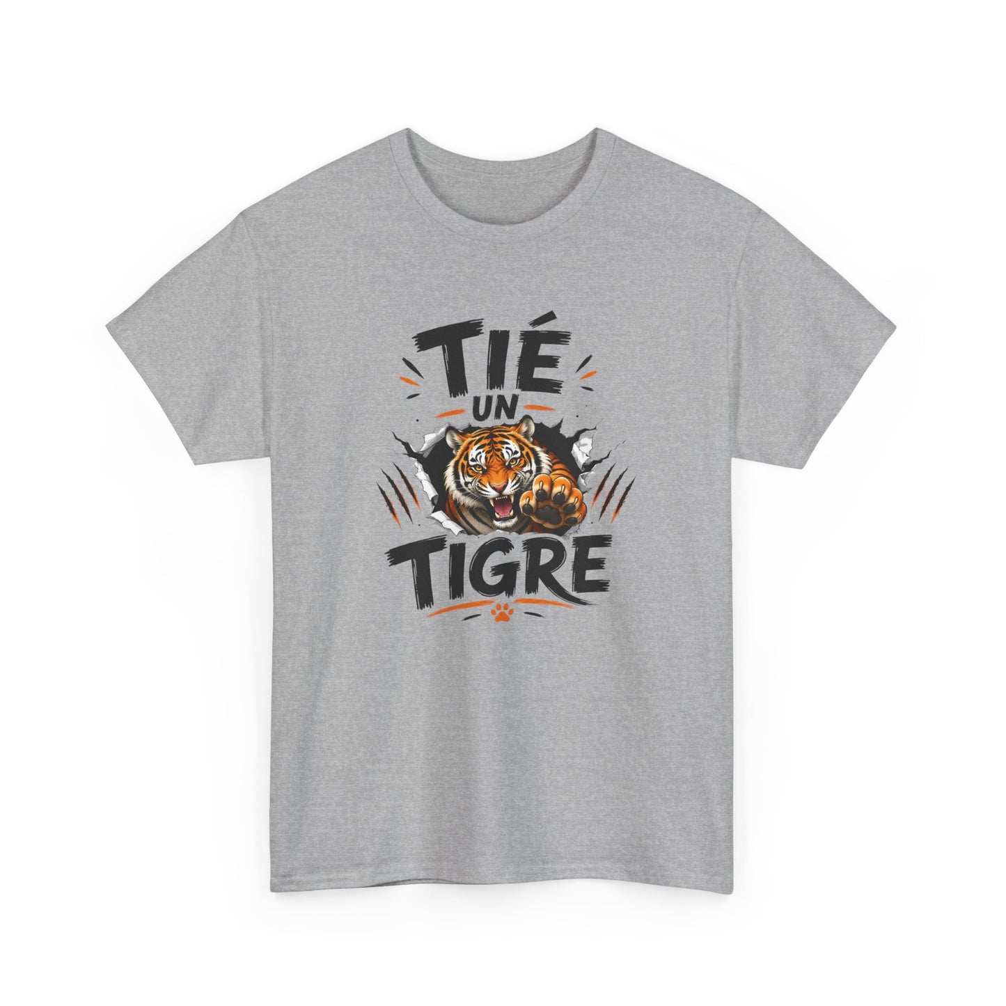 T-Shirt Tié un Tigre Humour Marseille Homme Femme – Expression Marseillaise Drôle – Tee Shirt Tigre Style Urbain