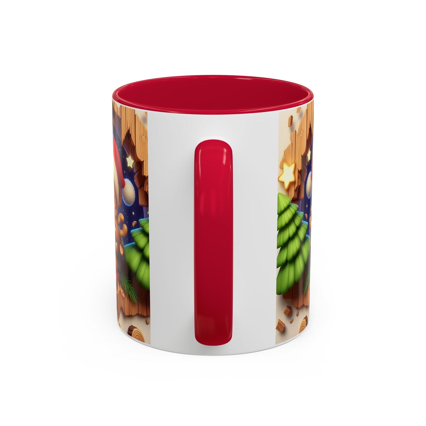 Mug Ours de Noël Kawaii – Tasse Ourson Adorable avec Bonnet de Noël, Plaid et Renne – Cadeau Hiver 325ml