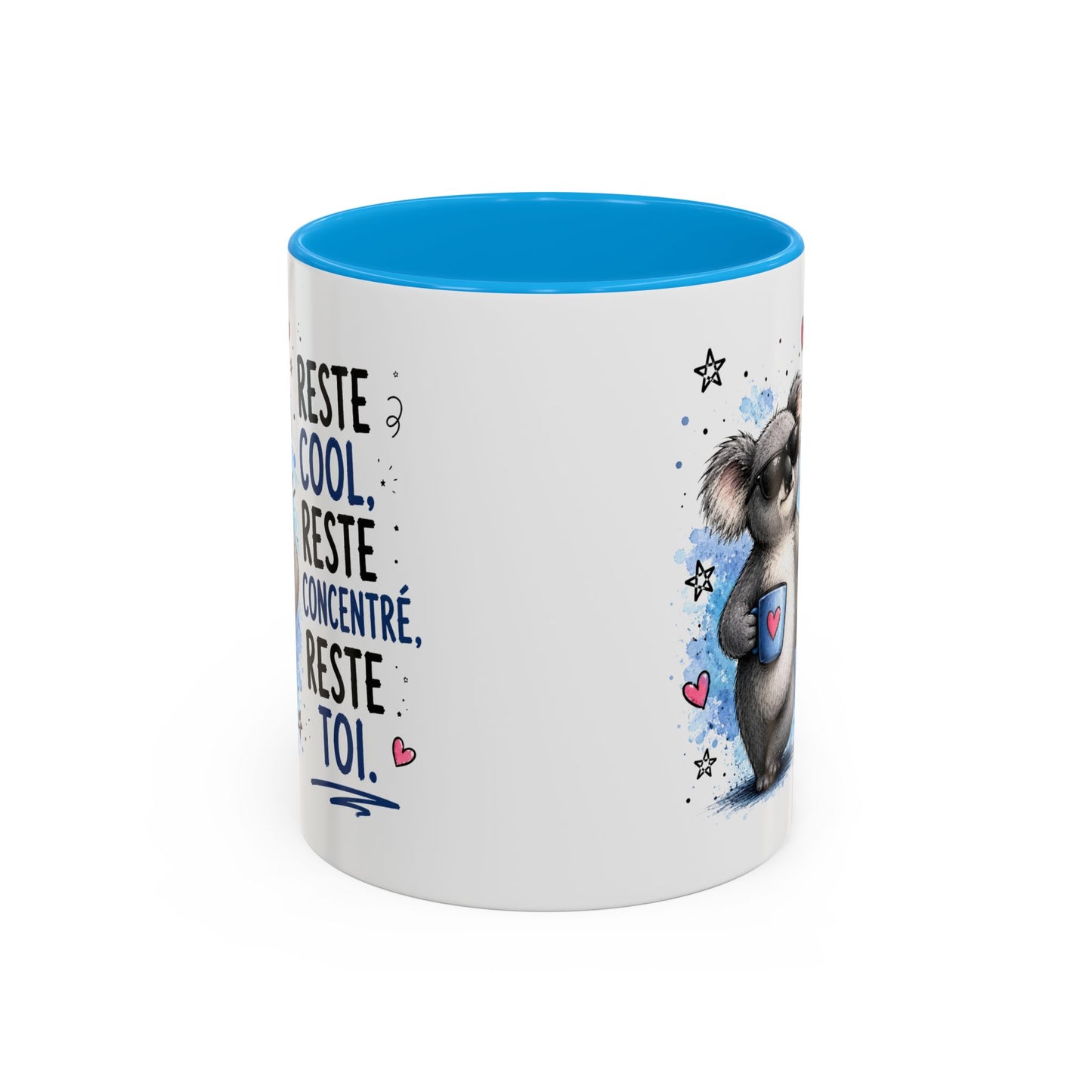 Tasse Koala Drôle Homme Femme – Mug Reste cool reste concentré reste toi – Cadeau Humour Positif 325 ml