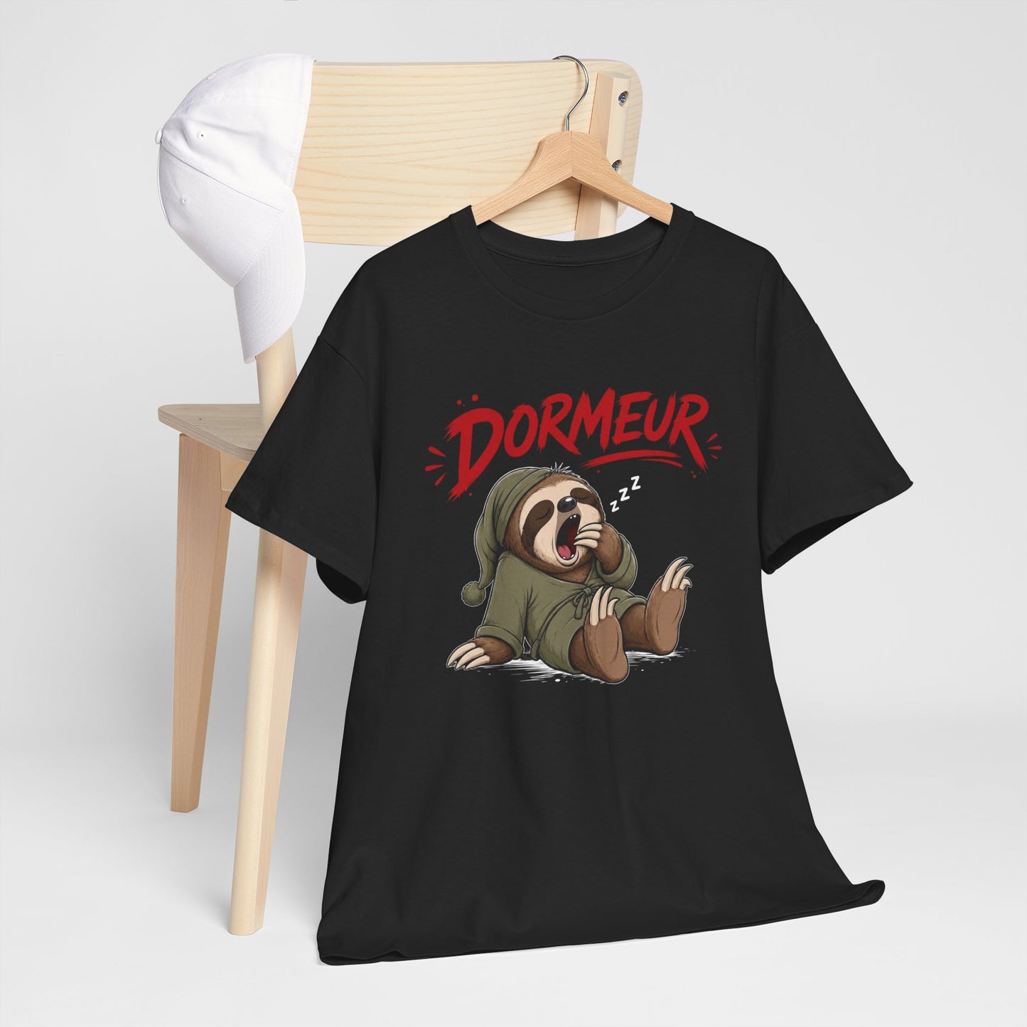 Tee-Shirt Dormeur – Paresseux Fatigué Humoristique – Cadeau Homme Adulte Amateur de Siestes