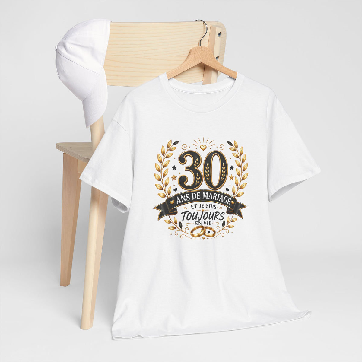 Tee Shirt 30 Ans de Mariage Homme Femme – Toujours en Vie – T-Shirt Humour Anniversaire de Mariage Couple Cadeau Original