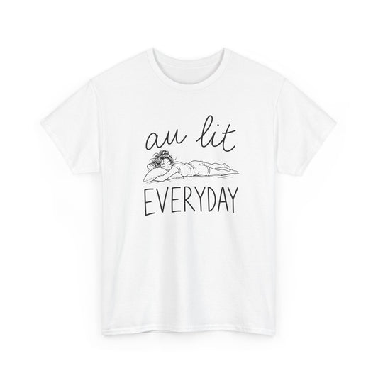 T-Shirt Femme Au Lit Everyday – Tee Shirt Femme Humour Dormir Tous Les Jours – T-Shirt Relax Chill Détente Cadeau Femme