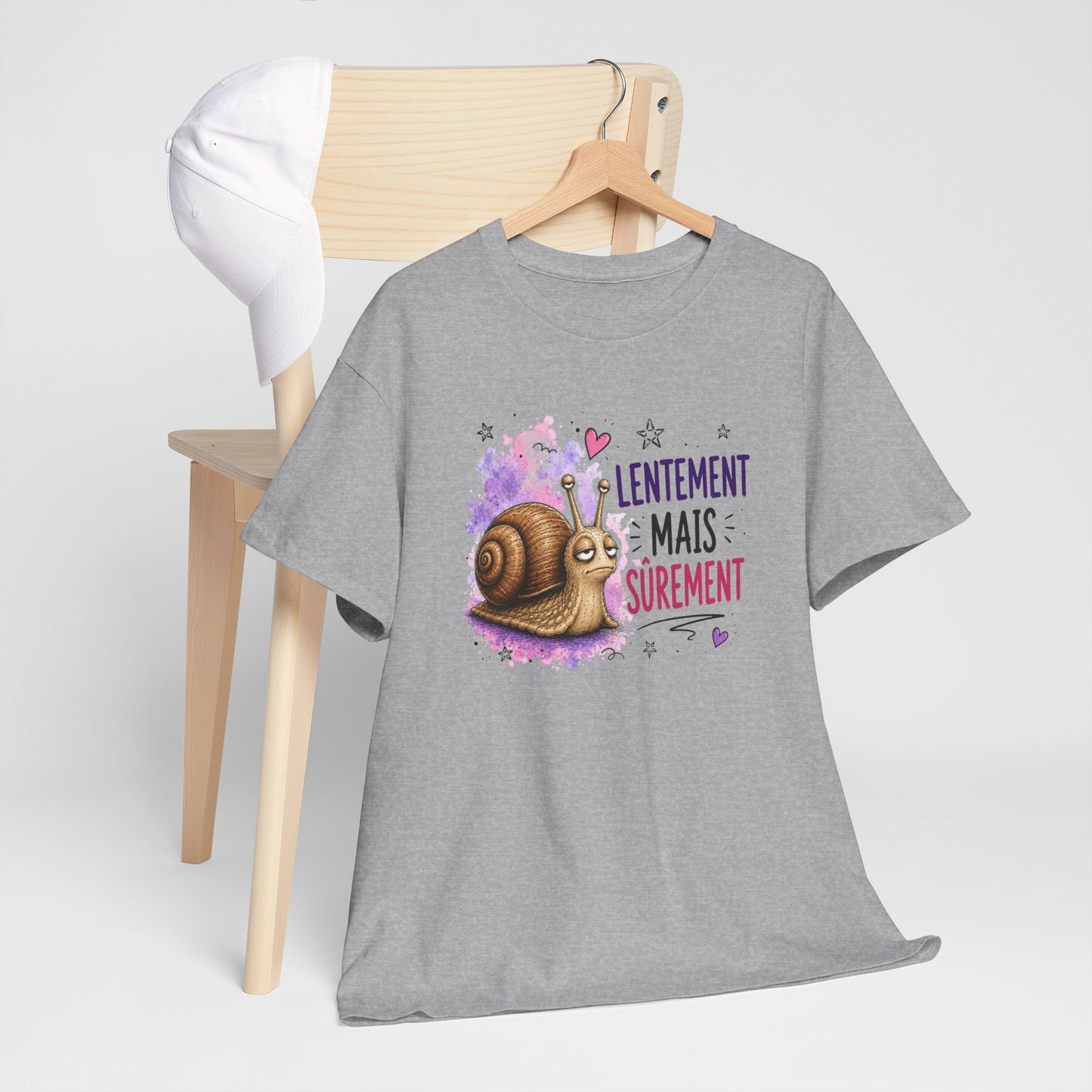 Tee-Shirt Humour Homme et Femme – Escargot Drôle Motivation Patience – Idée Cadeau Original Anniversaire