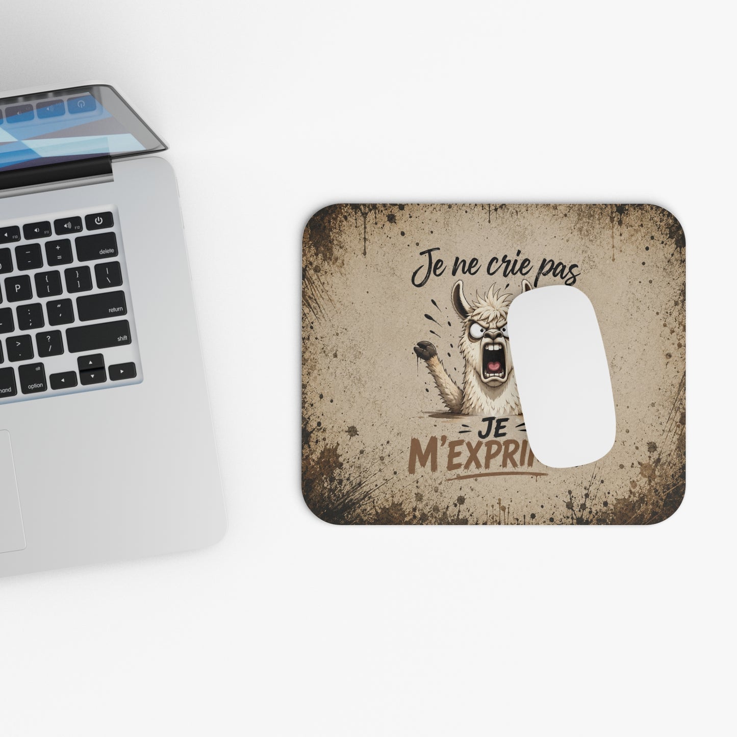 Tapis de Souris Je Ne Crie Pas Je M’Exprime – Lama Humour – Cadeau Drôle Homme et Femme