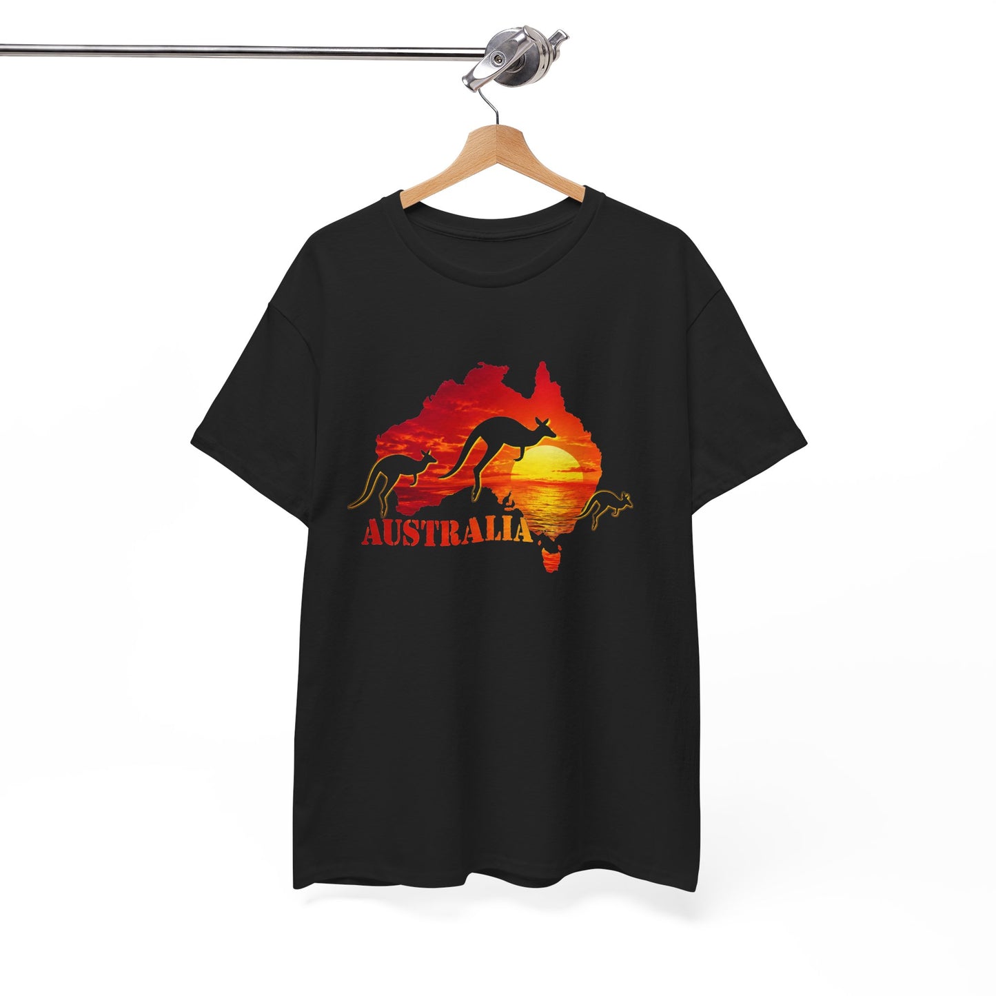 Tee Shirt Homme et Femme Australie Kangourou Coucher de Soleil Voyage Nature Paysage Australien Animal Sauvage Cadeau