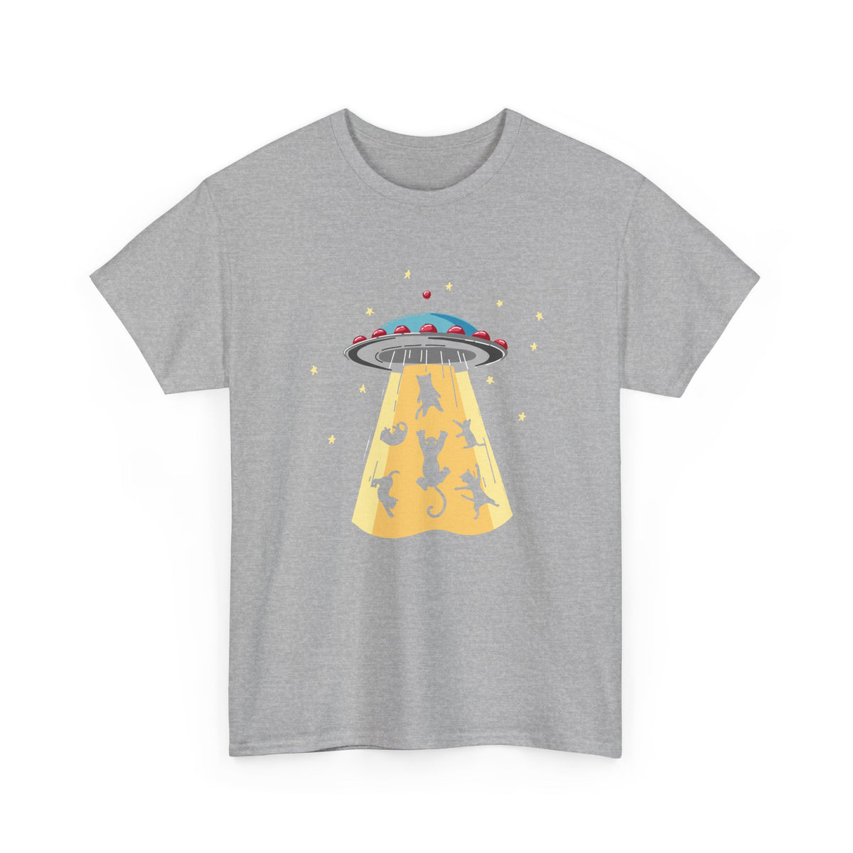 Tee Shirt Chat Homme Femme – OVNI Extraterrestre Espace – Idée Cadeau Amoureux des Chats Humour Science-Fiction